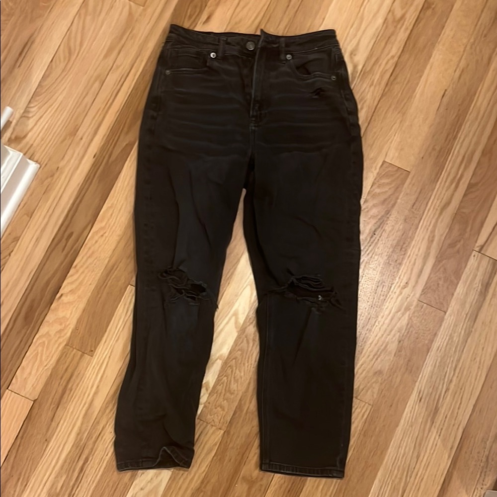 Women's Black Distressed Jeans
